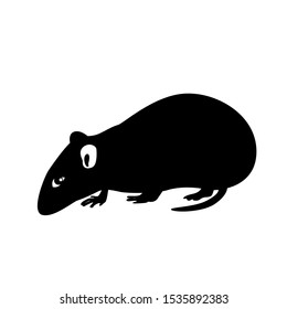 Rat icon on simple style - symbol of year 2020. Vector illustration