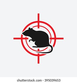 rat icon red target - vector illustration. eps 8