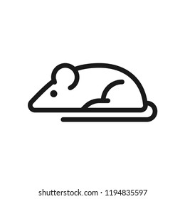 Rat Icon. Science Lab Concept, Simple Flat Design. Isolate On White Background.