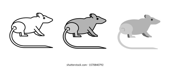 rat icon set isolated on white background for web design

