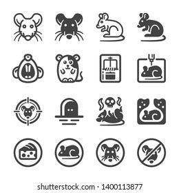 rat icon set,animal and pest icon,vector and illustration
