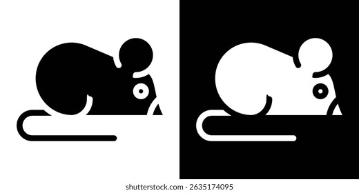 Rat icon in solid flat trendy design style.