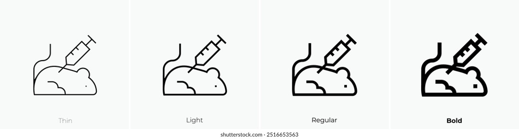 rat icon. Thin, Light Regular And Bold style design isolated on white background