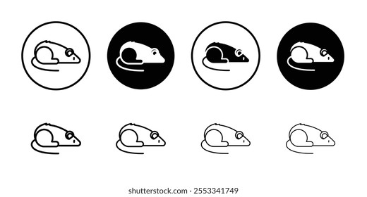 Rat icon Thin line vector illustration set