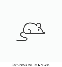 Rat icon in thin outlined.