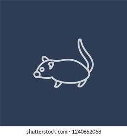 Rat icon. Trendy flat vector line Rat icon on dark blue background from animals collection. 