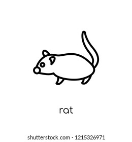 Rat icon. Trendy modern flat linear vector Rat icon on white background from thin line animals collection, editable outline stroke vector illustration