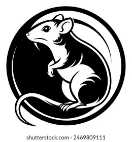 Rat Icon Vector Illustration in a Circle | High-Quality Design