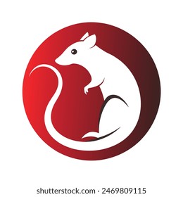 Icono de rata Ilustración vectorial en un círculo | Diseño de alta calidad
