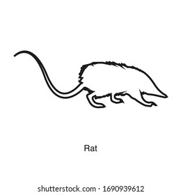 Rat icon vector on white background. Black icon illustration