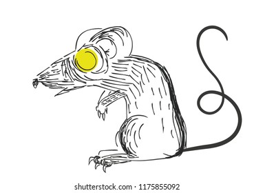 rat illustration hand drawing