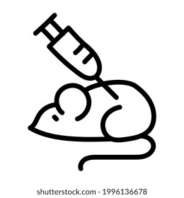 Rat with injection, linear design of mouse test
