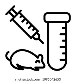 Rat with injection and tube, linear design of mouse test