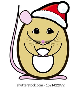 Rat isolated on white background, Chinese Zodiac Sign,  Happy New Year 2020