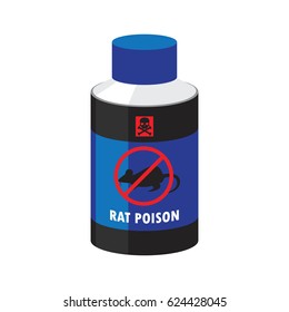 rat killer poison liquid in the bottle concept. vector illustration