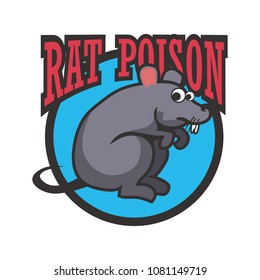 rat killer poison logo. vector illustration