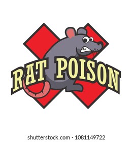 rat killer poison logo. vector illustration