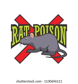 rat killer poison logo. vector illustration