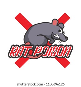 rat killer poison logo. vector illustration