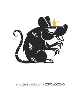 Rat king o ratón. Esbozo vintage dibujado a mano. ilustración vectorial.