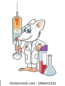 Rat Lab cartoon fight against new covid 19 coronavirus pneumonia