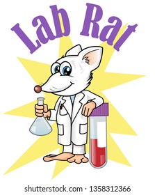 rat lab character cartoon. vetcor illustration