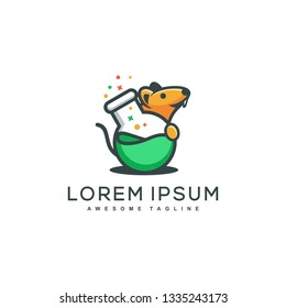 Rat Lab Concept illustration vector template. Suitable for Creative Industry, Multimedia, entertainment, Educations, Shop, and any related business