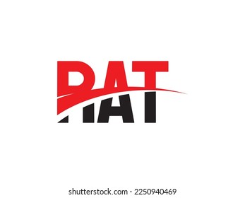Ilustración del vector de diseño del logotipo inicial de la carta RAT