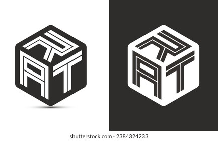 RAT letter logo design with illustrator cube logo, vector logo modern alphabet font overlap style. Premium Business logo icon. White color on black background