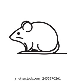 rat line art icon in white background