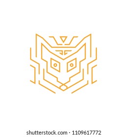 rat line art logo design template