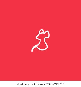 Rat Line Art. Simple Minimalist Logo Design Inspiration. Vector Illustration.