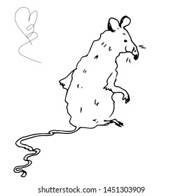 Rat Line Drawing Vector Illustration Stock Vector (Royalty Free ...