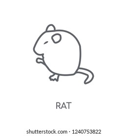 Rat linear icon. Modern outline Rat logo concept on white background from animals collection. Suitable for use on web apps, mobile apps and print media.