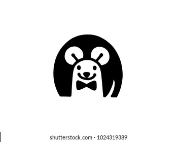 Rat logo black isolate on white background. Rat vector template concept illustration.