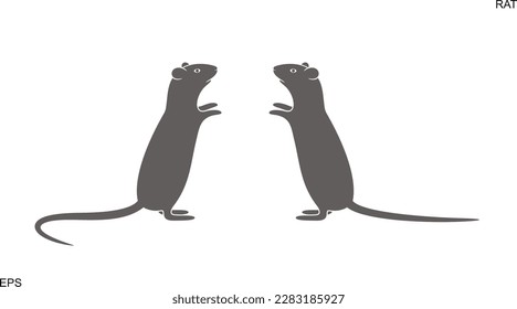 Rat Logo. Maus. Einzige Ratte auf weißem Hintergrund