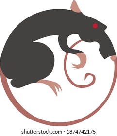 Rata. Logotipo. Ilustración vectorial. Se puede usar en el diseño de la empresa.