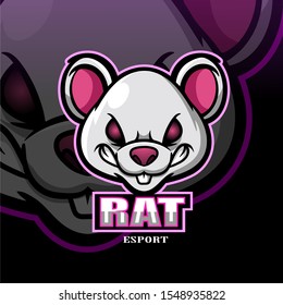 Rat Mascot Esport Logo Design.