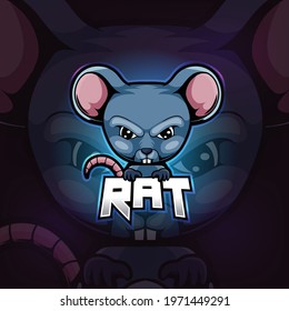 Rat mascot esport logo design of illustration