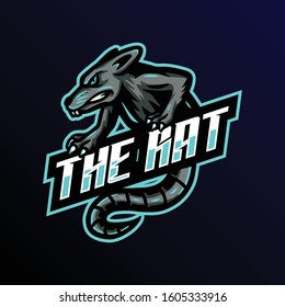 rat mascot logo esport gaming. rat mascot logo illustration.