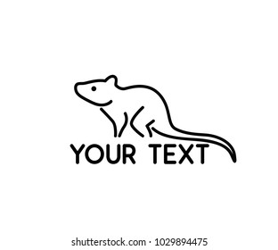 rat mouse animal line logo design illustration