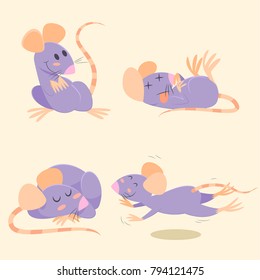 rat (mouse) cartoons set 