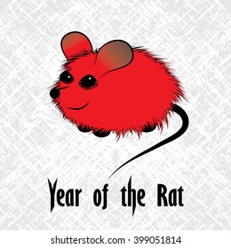 Rat, mouse chinese horoscope animal sign. The vector art image in decorative style