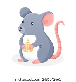 Rat, mouse funny vector icon image
