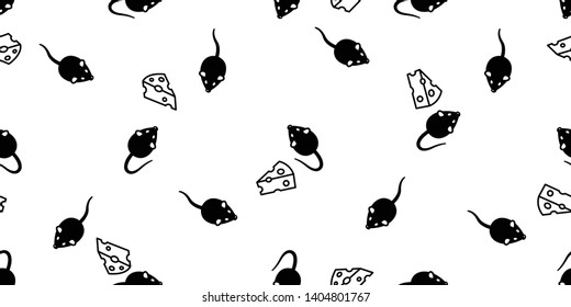 rat mouse seamless pattern vector cheese butter cartoon scarf isolated tile background repeat wallpaper illustration