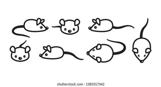 rat mouse vector icon cat kitten logo character cartoon symbol illustration