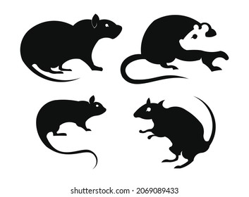 
Logo de inspiración de silueta vectorial de rata y ratón.