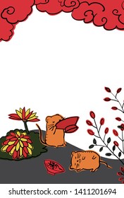  Japanese rat New Year card