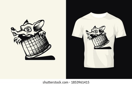 rat on the barrel illustration, suitable for t shirt design.