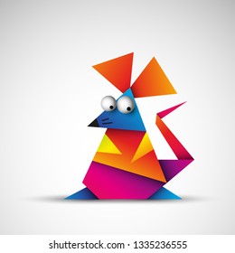 rat origami vector icon